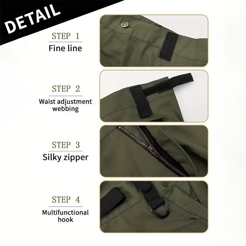 2Pcs  Men's Tactical Outdoor Waterproof Cargo Pants