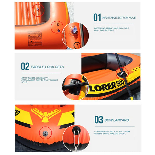 2/3 People inflatable Boat with 2 Paddles and Manual Pump