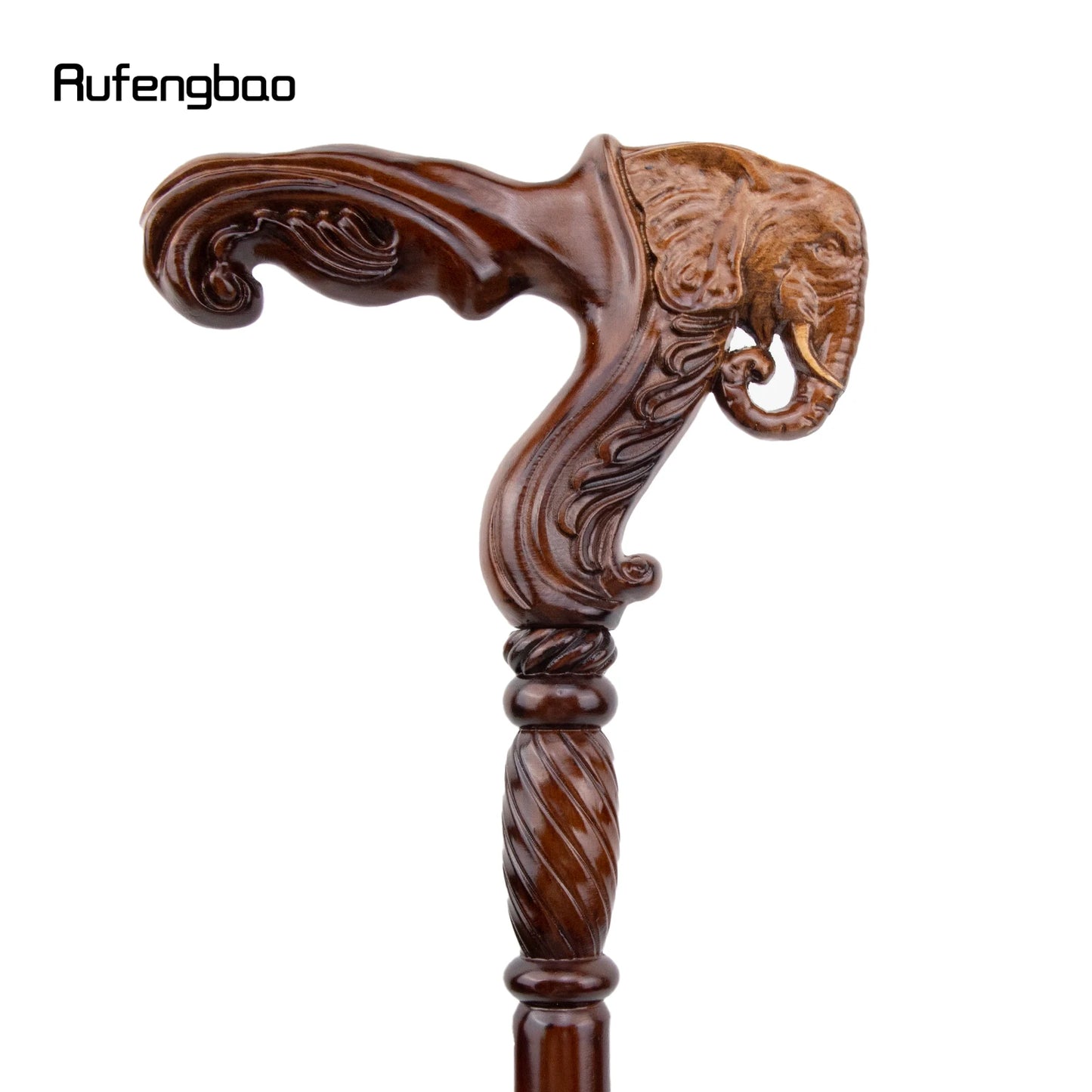 Elephant Brown Decorative Wooden Walking Stick 93cm