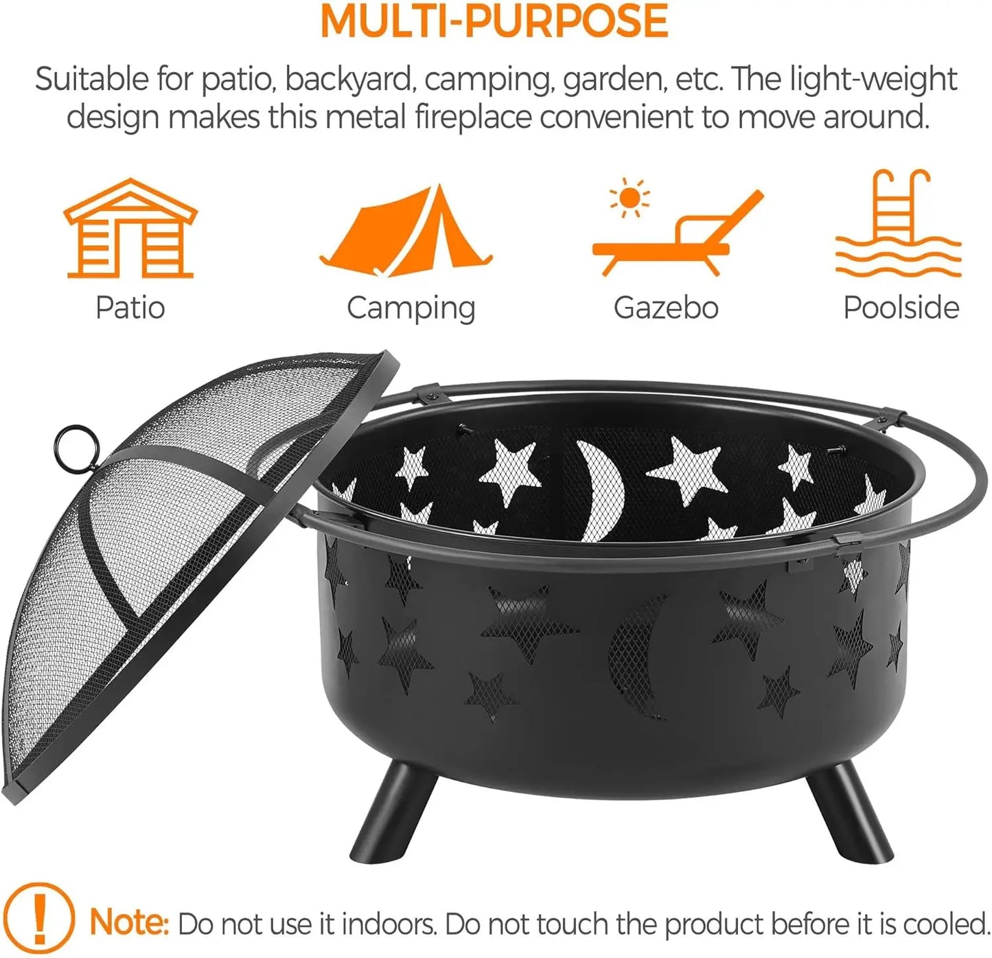 30in Fire Pits for Outside Wood Burning