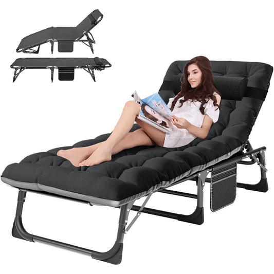 5-Position Folding Chaise Lounge with Pad