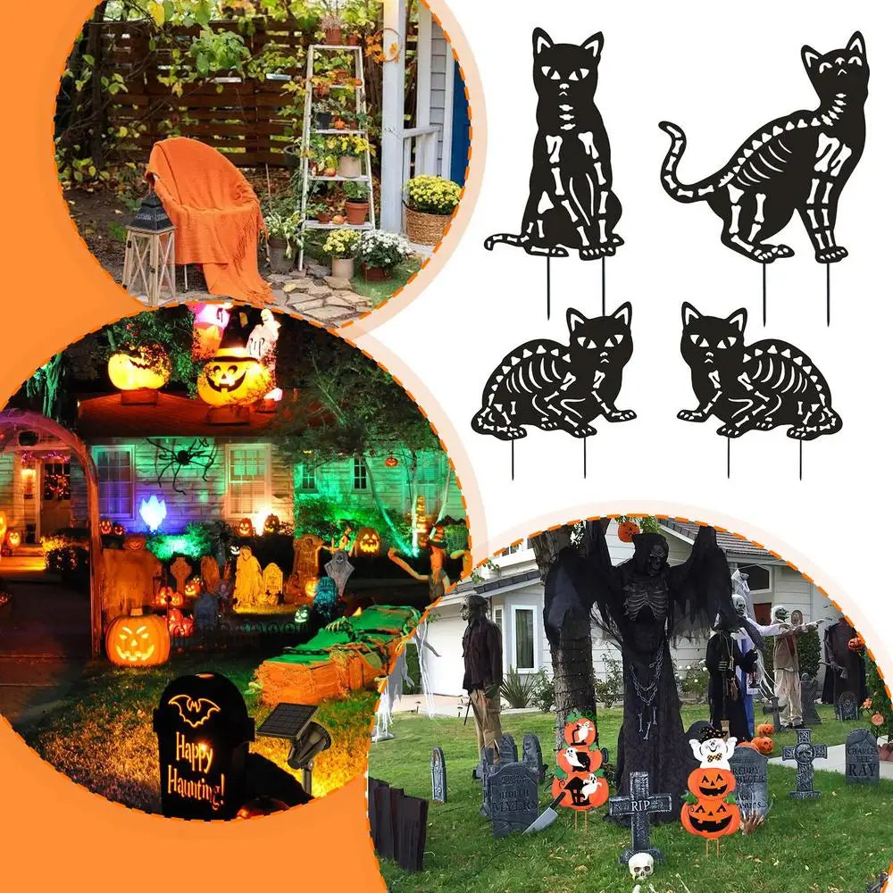 Cat Silhouette Garden Stake Set Of 4
