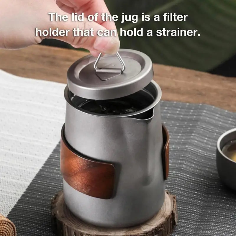 Lightweight Titanium Tea/Coffee Pot Set 3 Cups