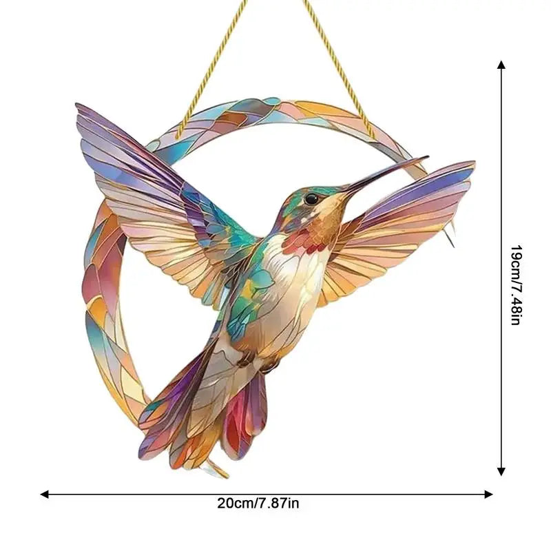 Acrylic Stained Glass Handicraft Hanging Hummingbird
