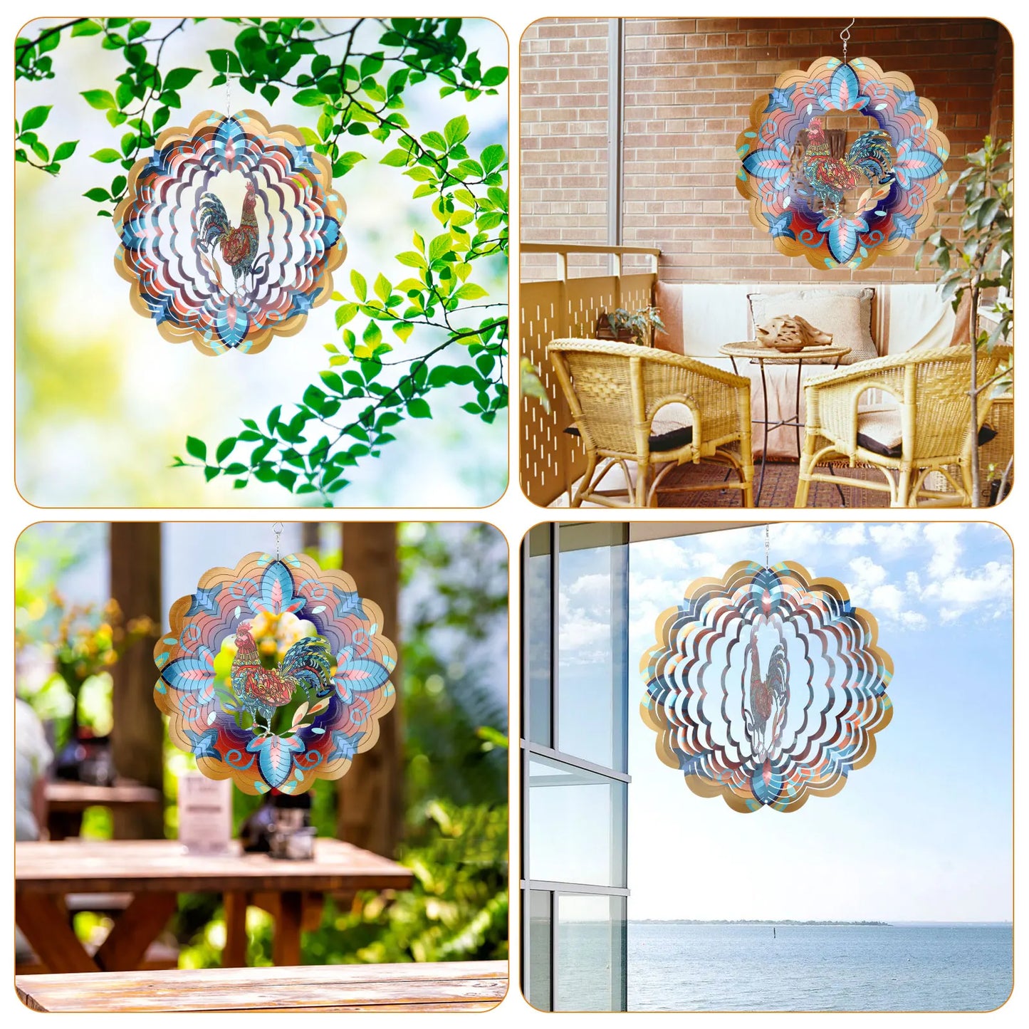 3D Metal Wind Kinetic Hanging Spinner