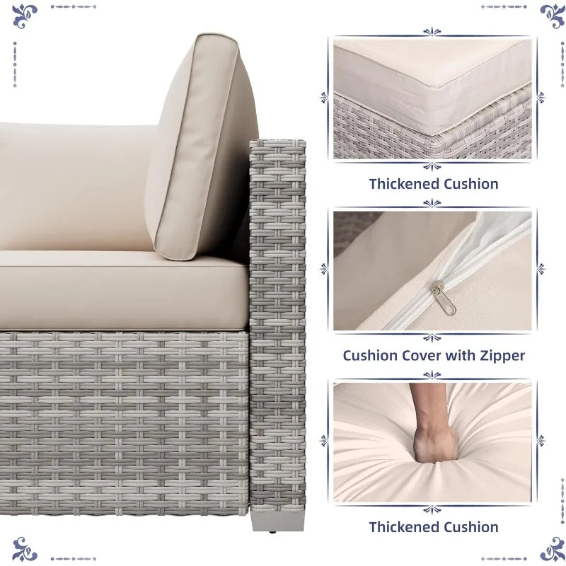 7 Pieces All-Weather Modular Sofa