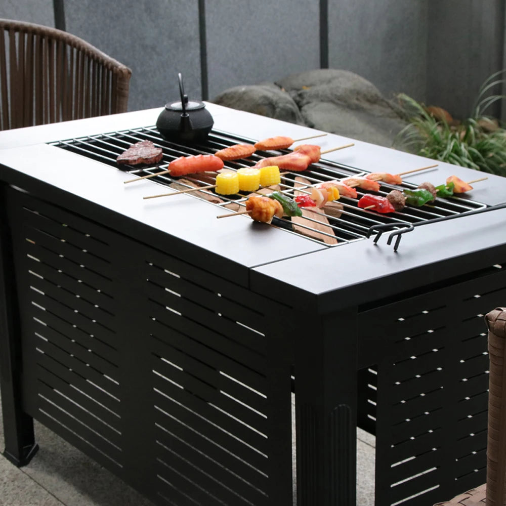 Table W/hibachi BBQ & grill