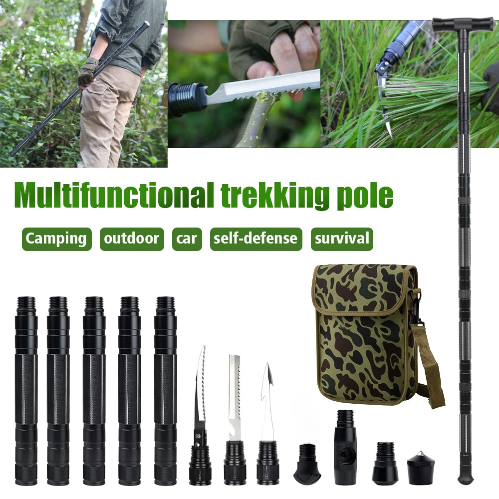 Multi Mountaineering Stick with Camouflage Backpack