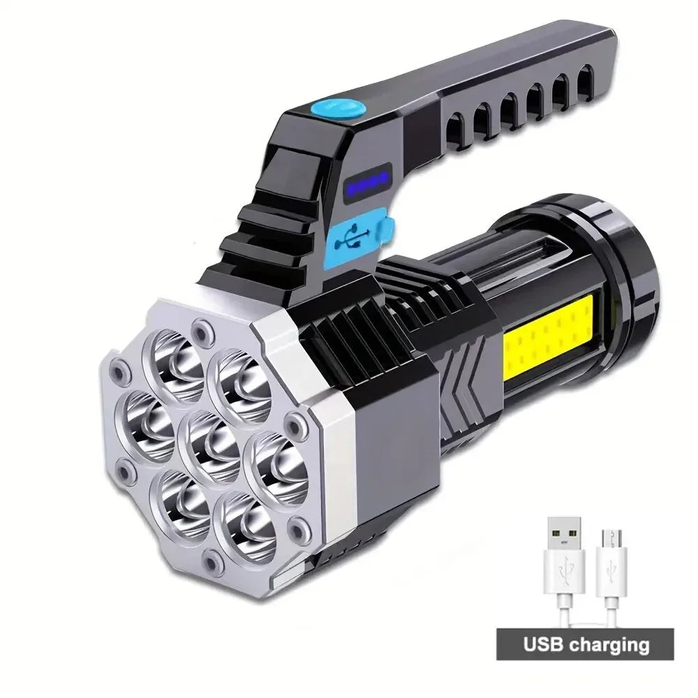 7LED High-Power Flashlight W/USB Charging COB Side Light