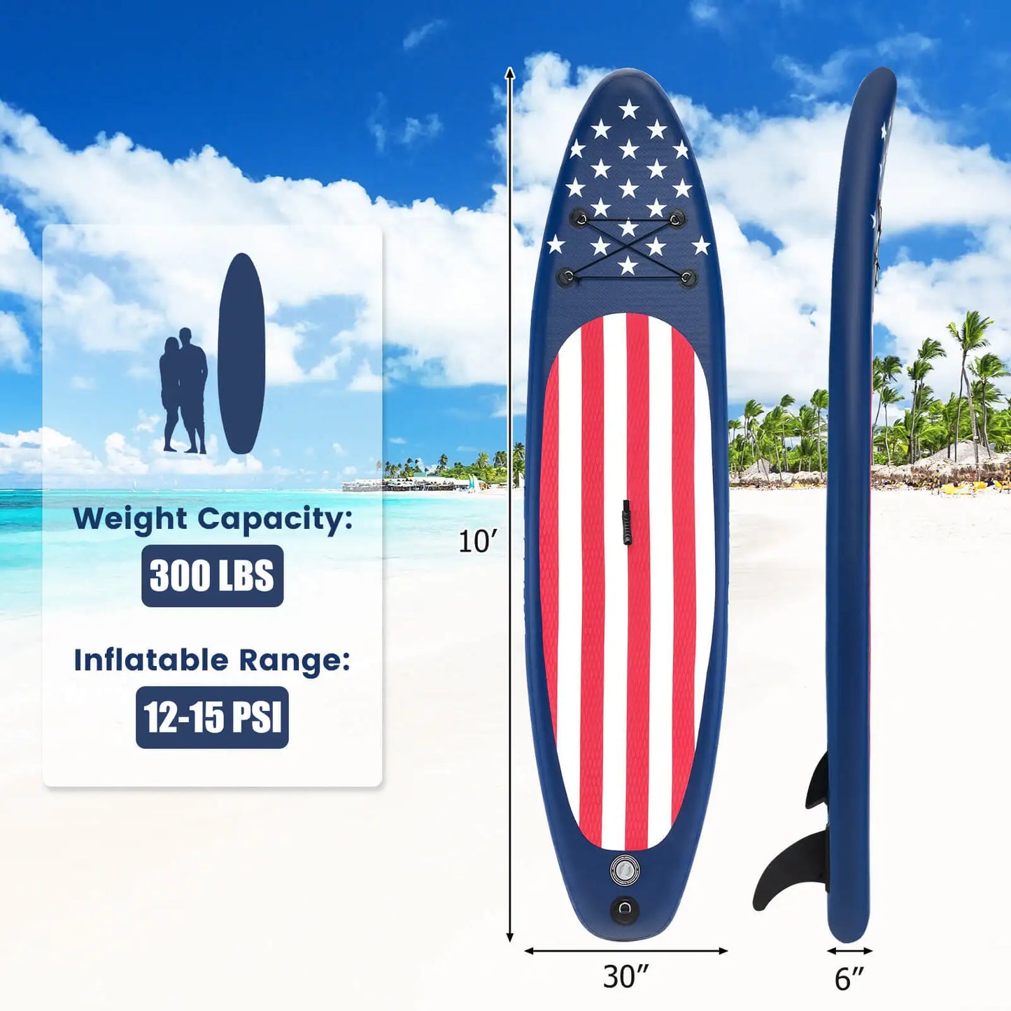 10' x 30" Inflatable Stand Up Paddle Board