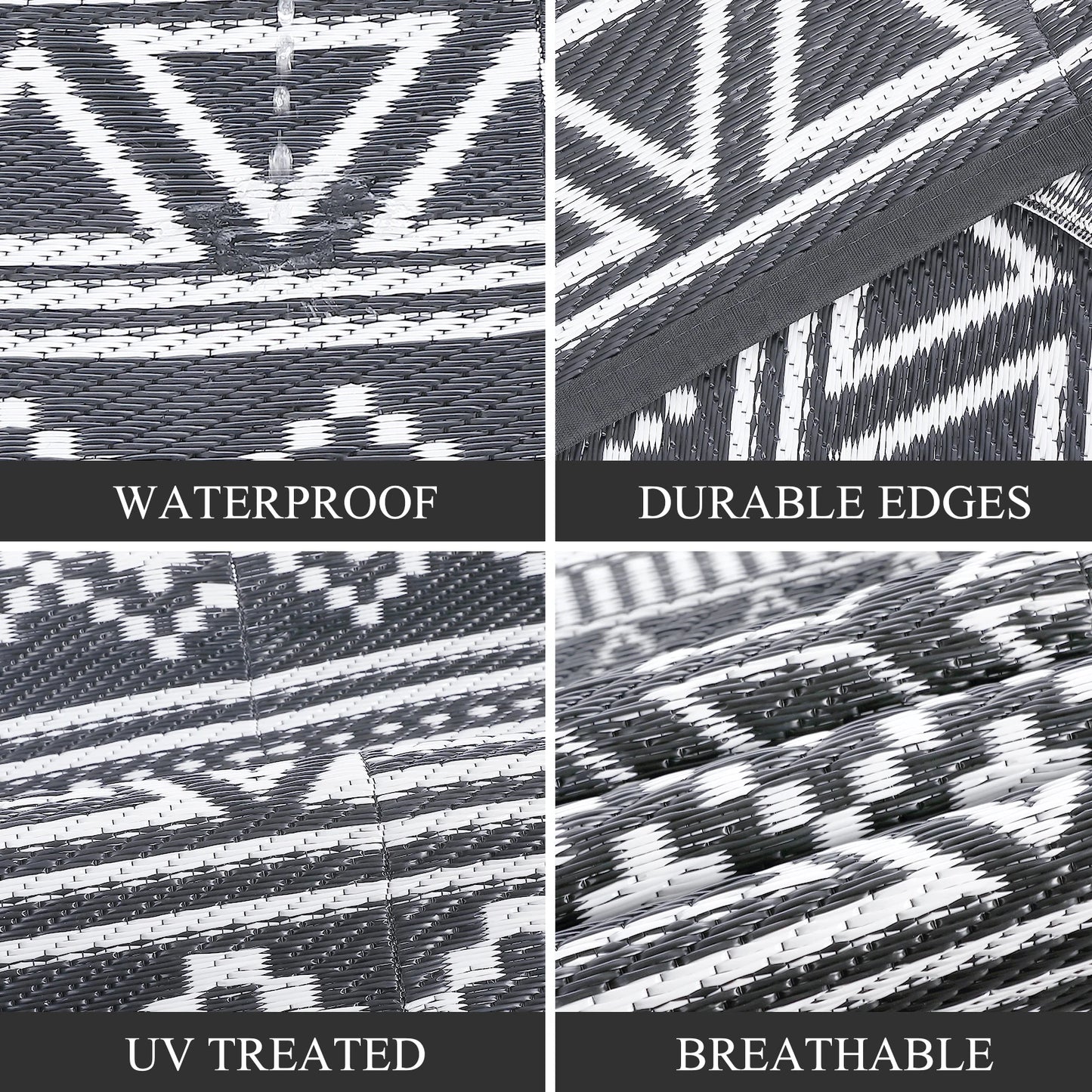 5x8 Waterproof Reversible Patio Rug