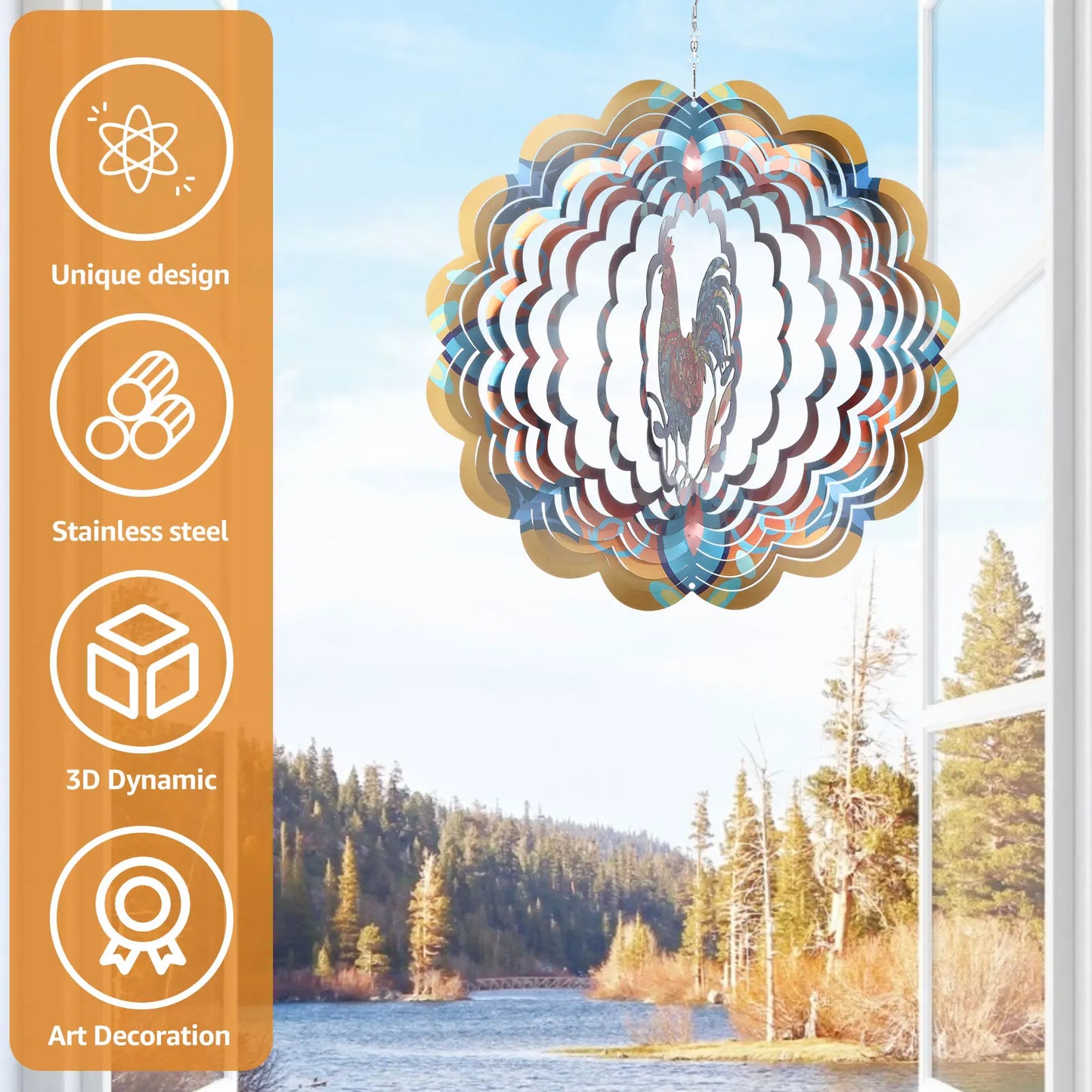 3D Metal Wind Kinetic Hanging Spinner