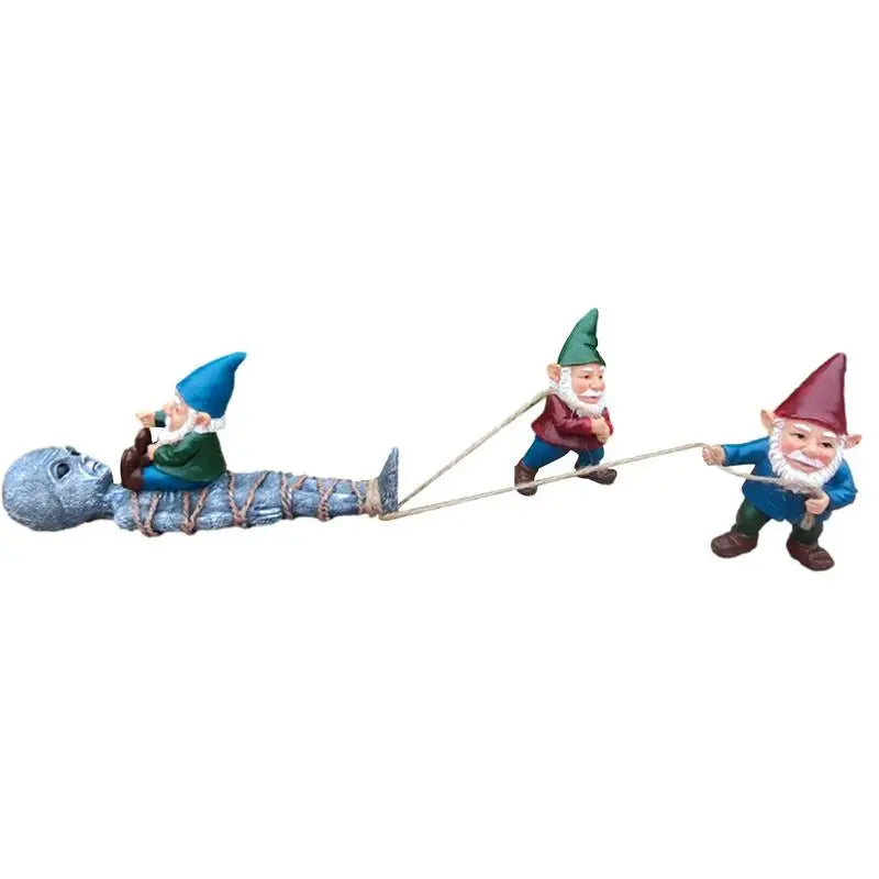 Unique Gnome Grab Alien Statue Garden Decor