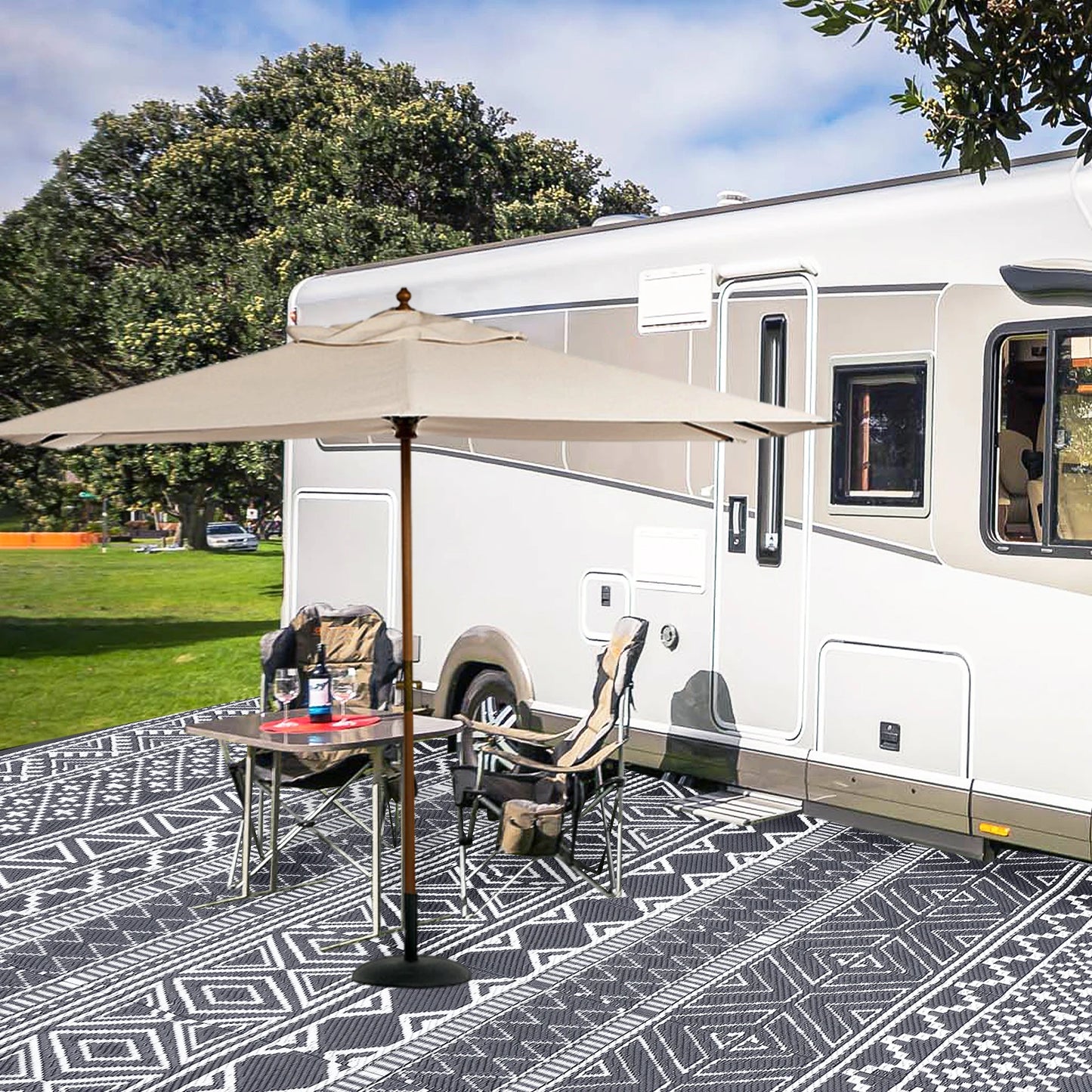 5x8 Waterproof Reversible Patio Rug