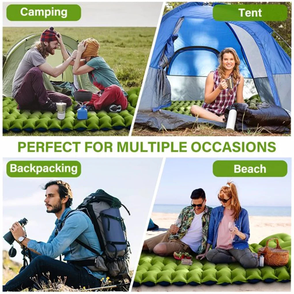 Double Air Mattress with Pillow and Built-in Foot Pump