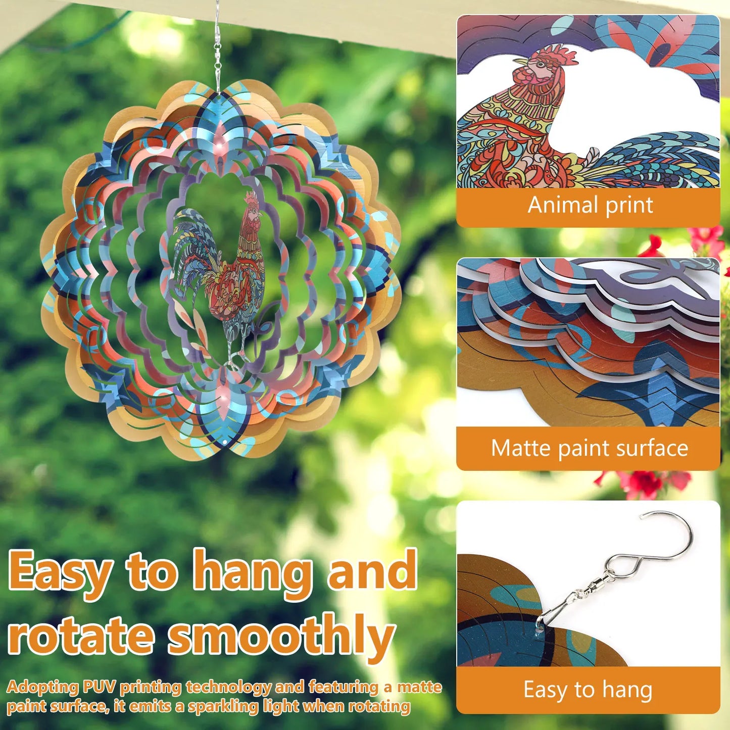 3D Metal Wind Kinetic Hanging Spinner