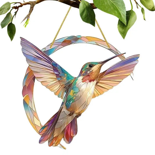 Acrylic Stained Glass Handicraft Hanging Hummingbird