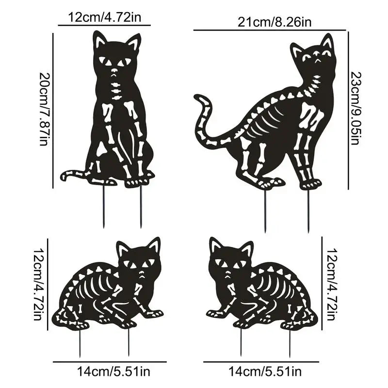 Cat Silhouette Garden Stake Set Of 4
