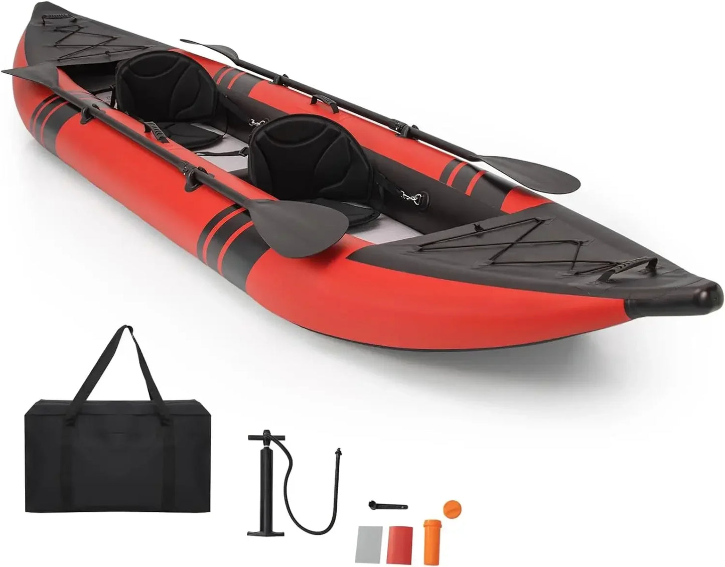 Inflatable Tandem Kayak with 2 Aluminum Paddles -12.5'