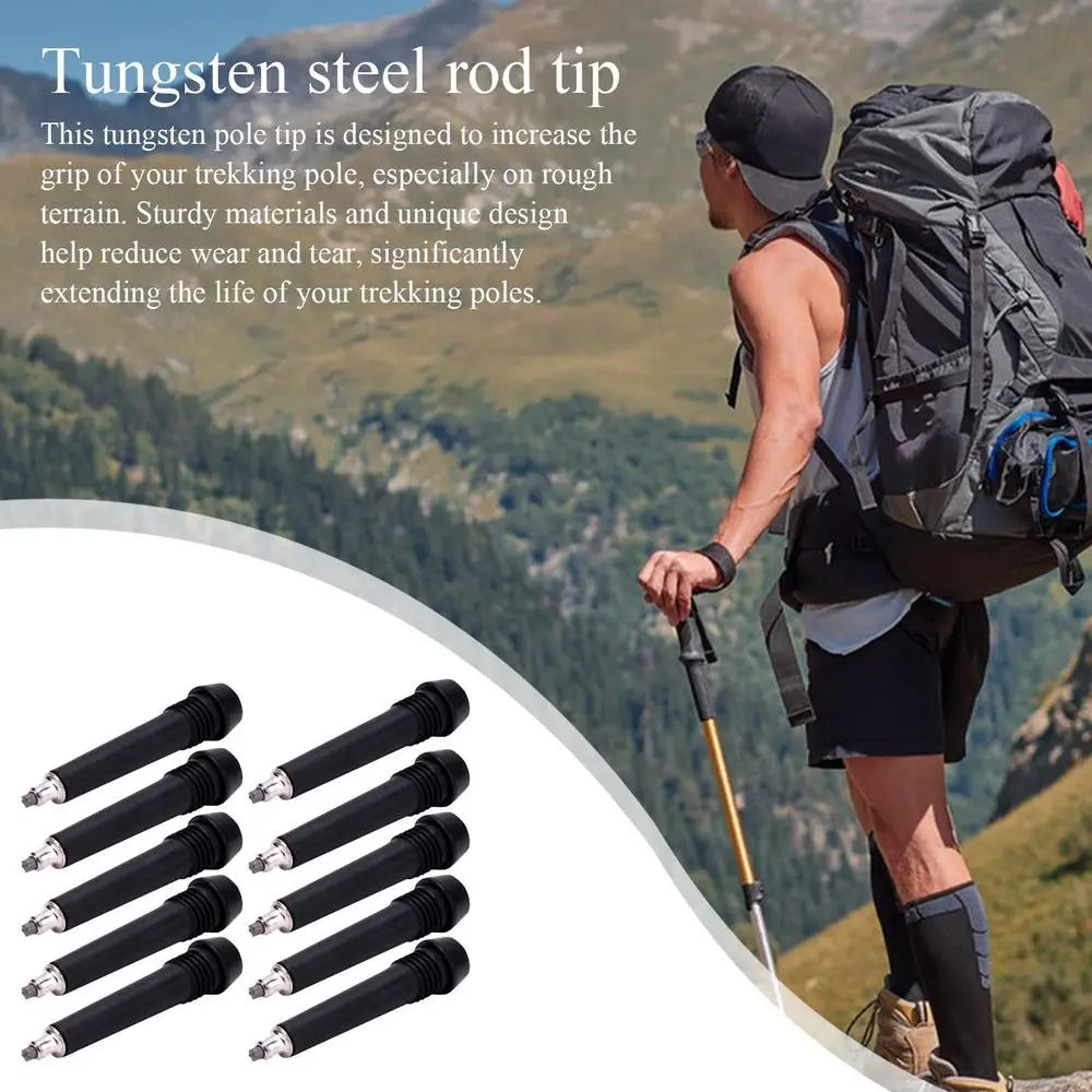 10Pcs Tungsten Carbide Replacement Tips Trekking Pole