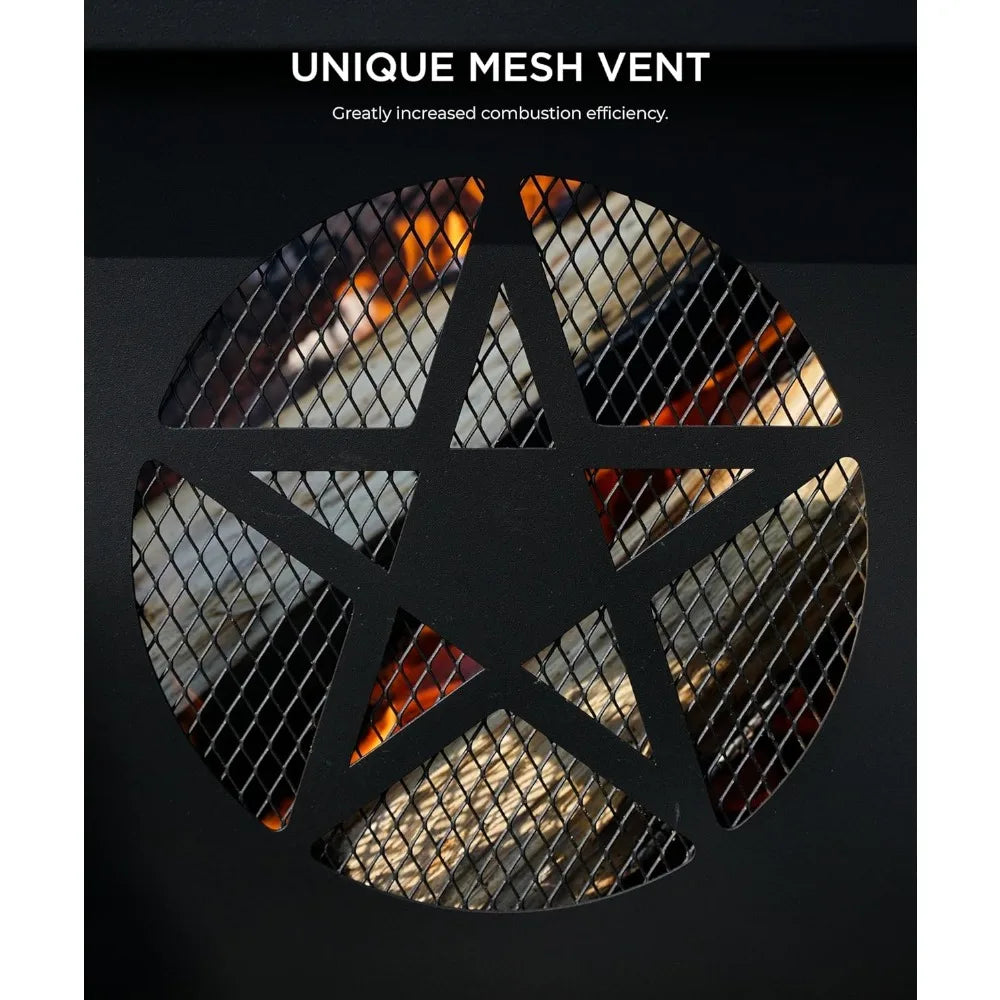 35 Wood Burning Fire Pit with Cooking Grill