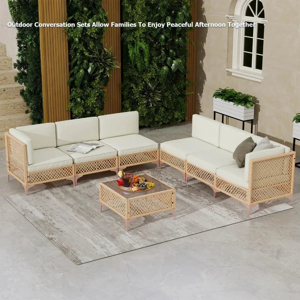 7 Piece Patio Sectional Furniture Set