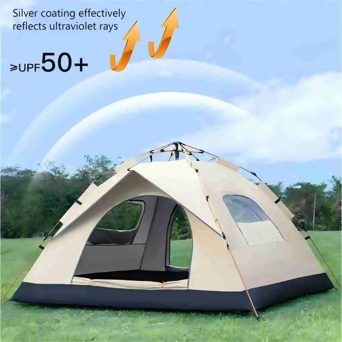 Self-driving Auto Open Tent W/Two doors and two windows
