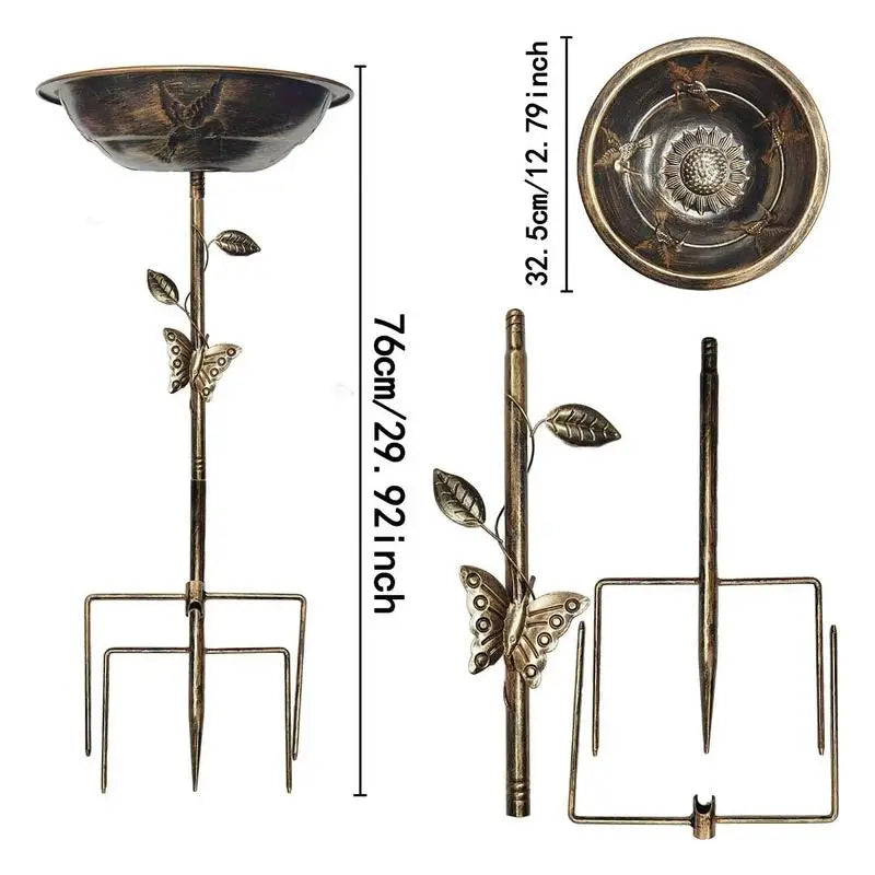 Vintage Iron Bird Feeder Bath Tray