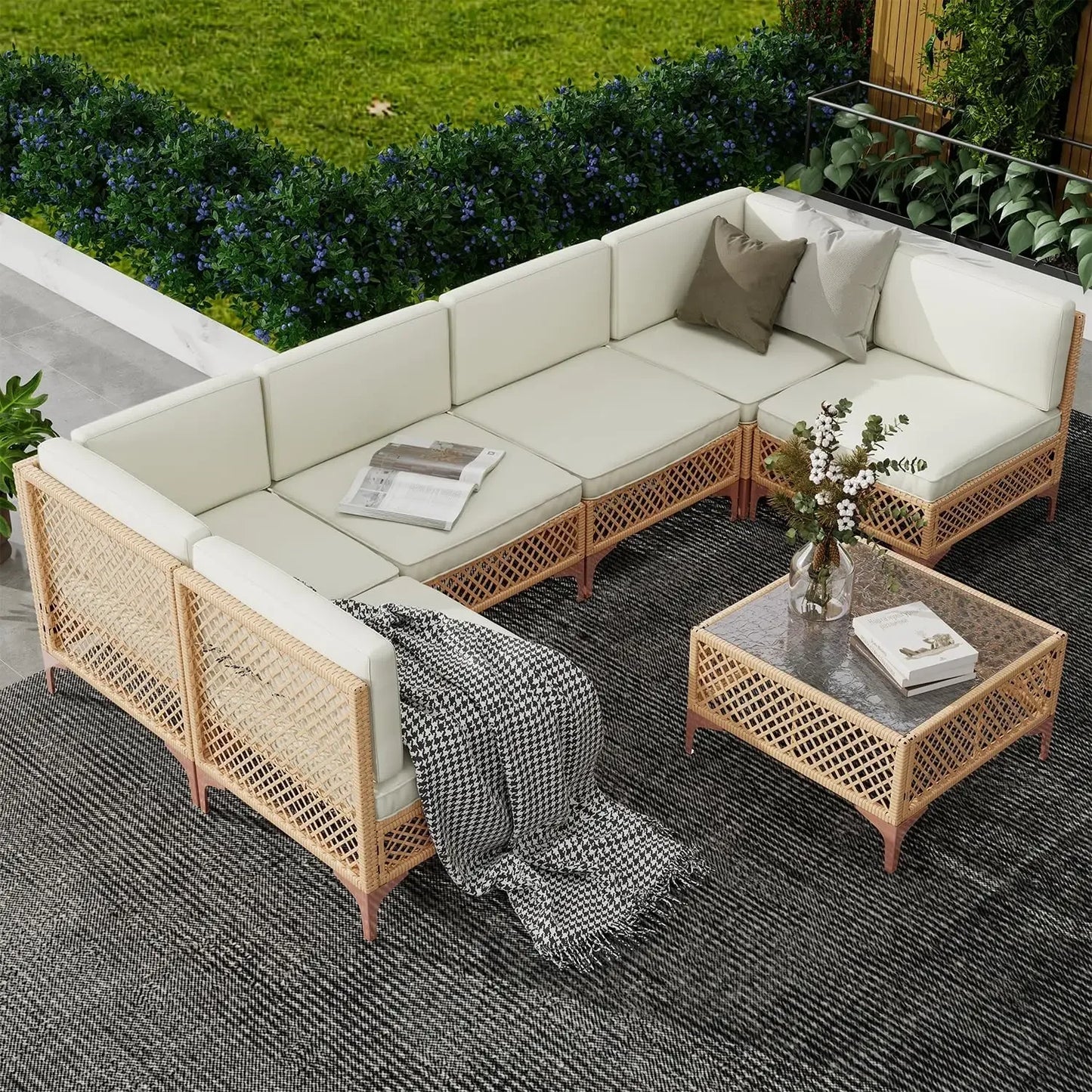 7 Piece Patio Sectional Furniture Set