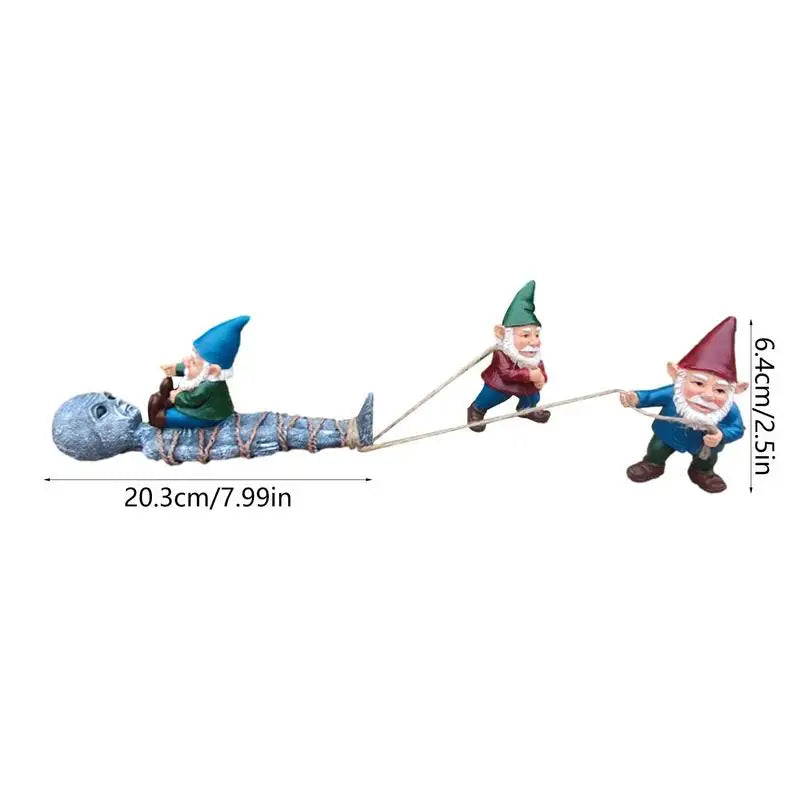 Unique Gnome Grab Alien Statue Garden Decor