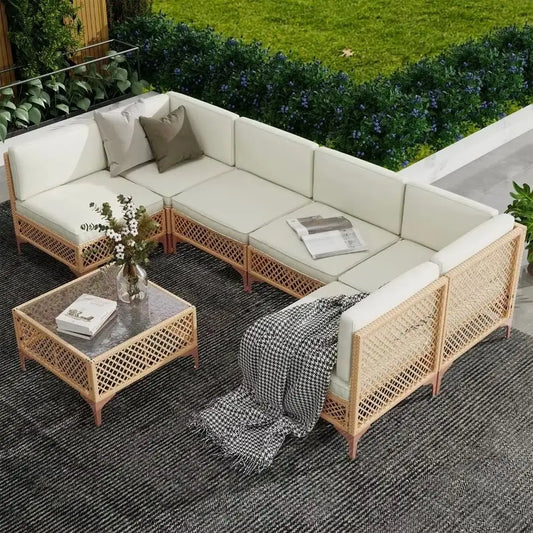 7 Piece Patio Sectional Furniture Set
