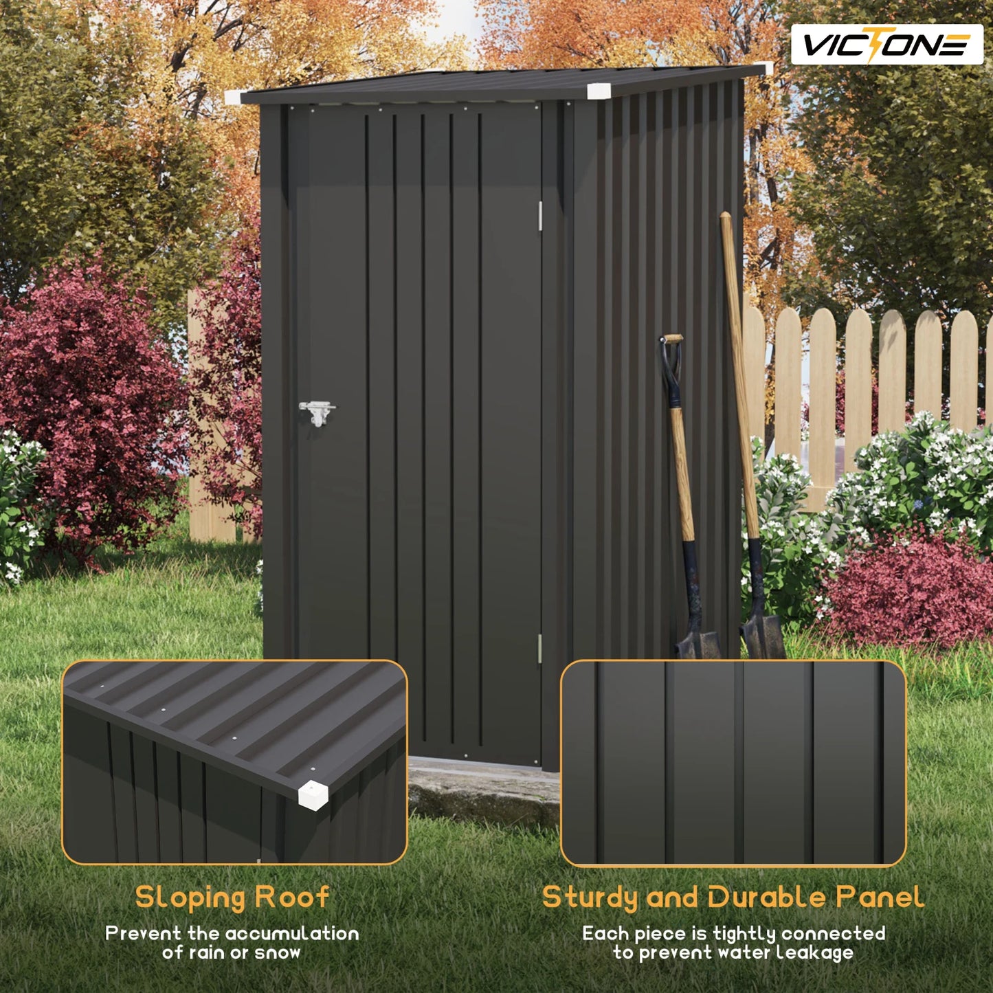 Victone 3' x 3' Compact Outdoor Storage Shed