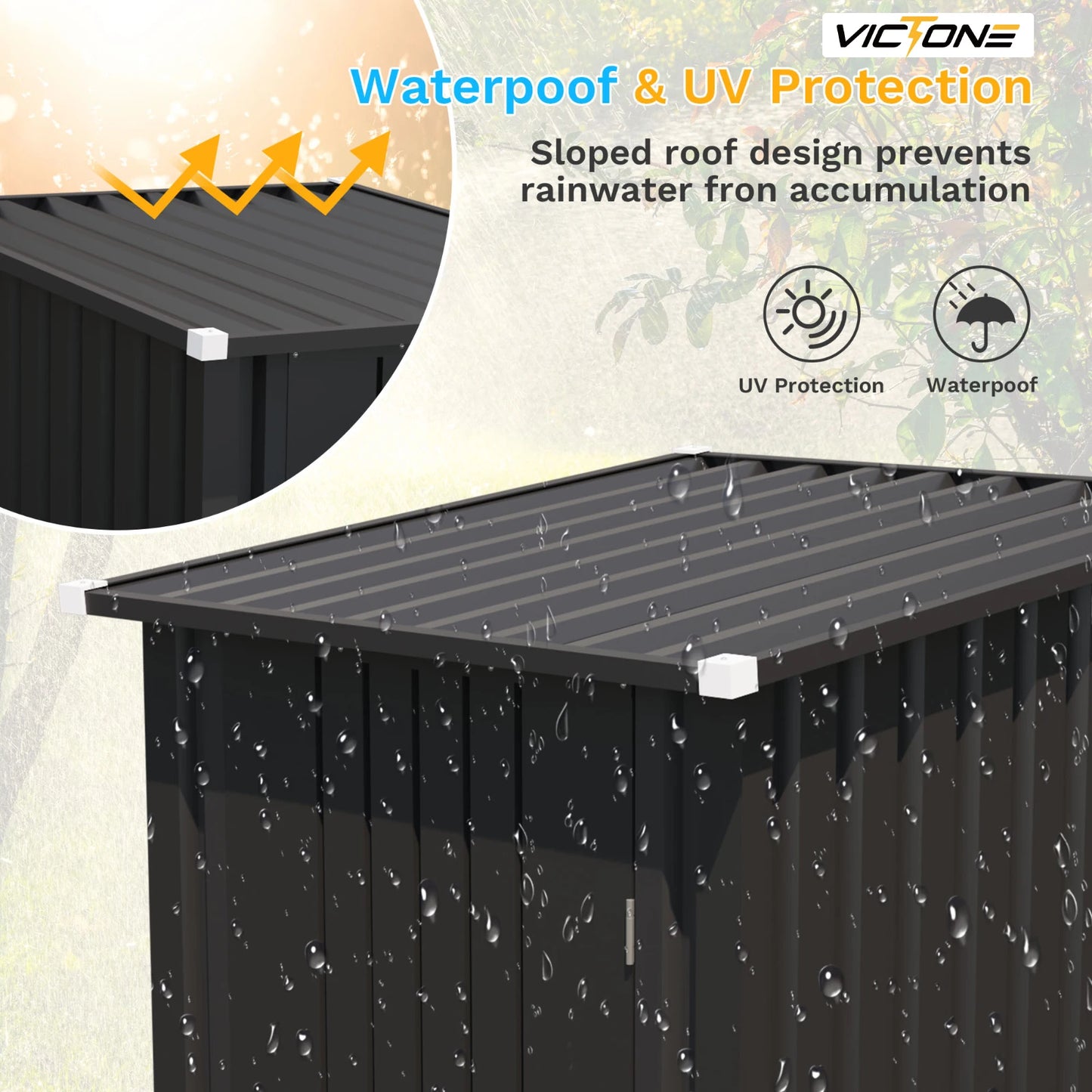 Victone 3' x 3' Compact Outdoor Storage Shed