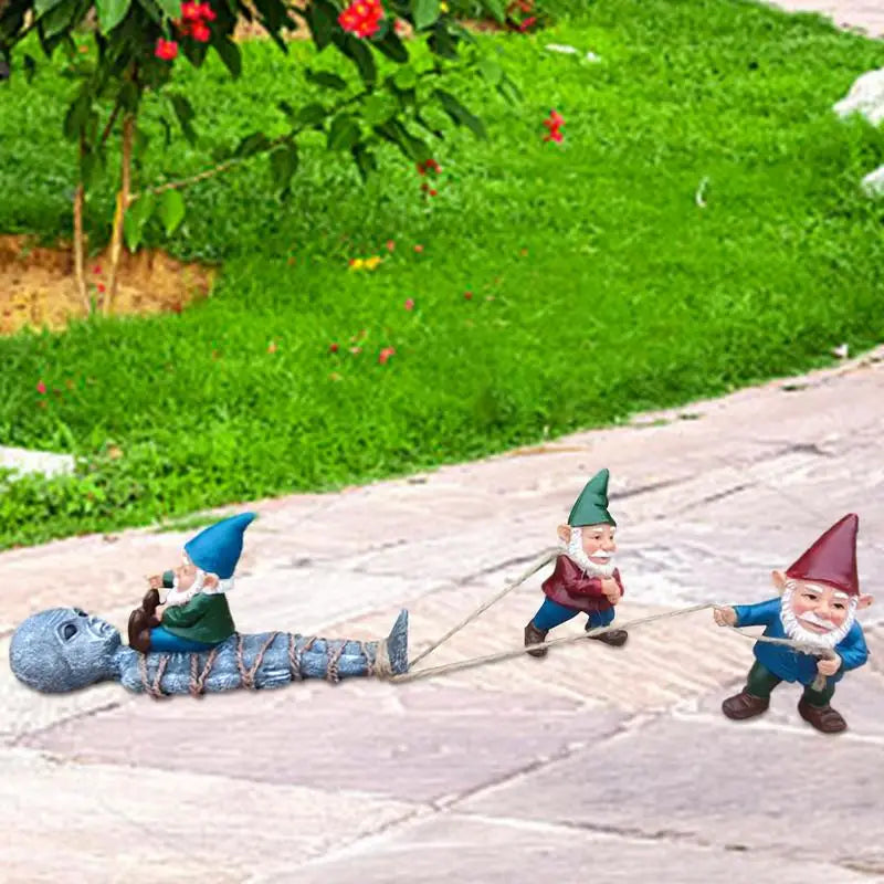 Unique Gnome Grab Alien Statue Garden Decor
