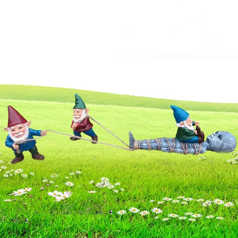 Unique Gnome Grab Alien Statue Garden Decor