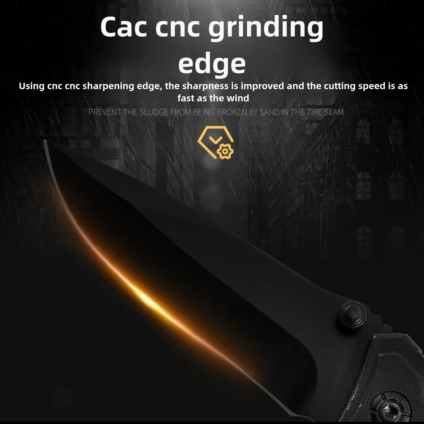 Multi functional camping knife with safety lock