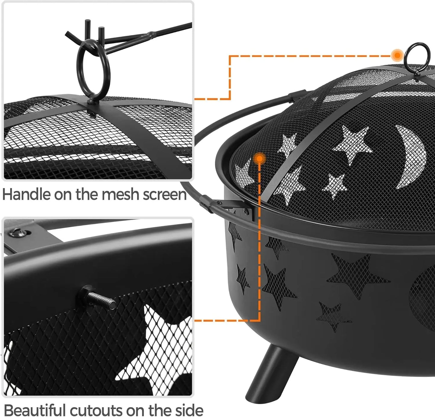 30in Fire Pits for Outside Wood Burning