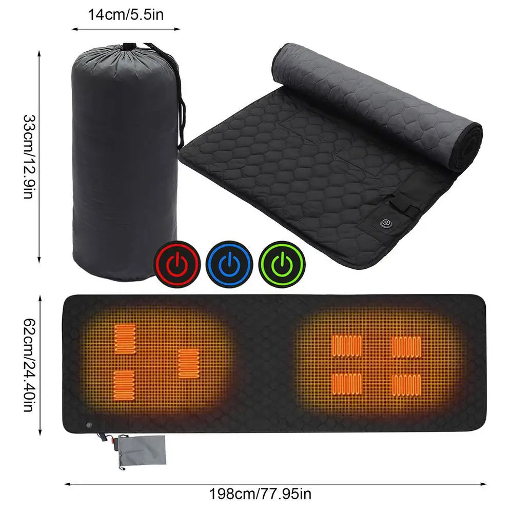 Heated Sleeping Bag Liner W/ 7 Heating Zones