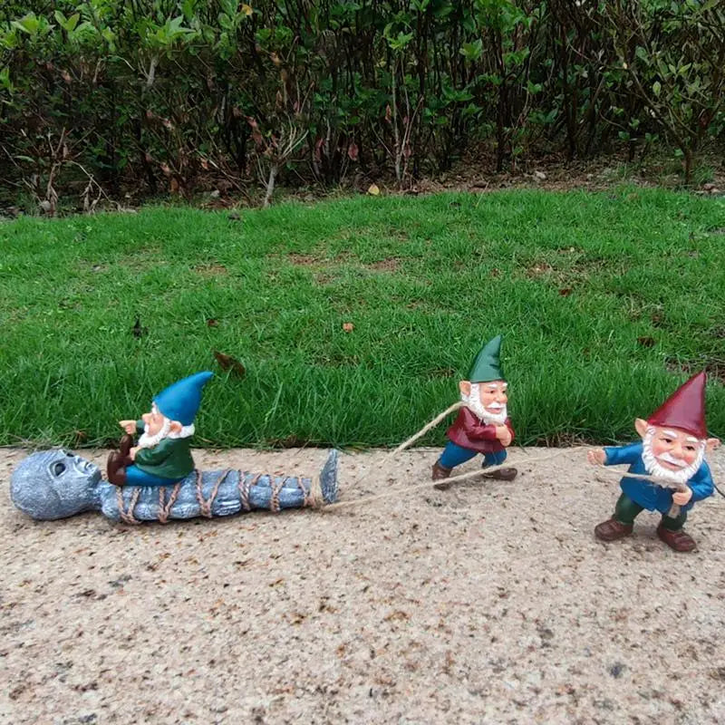 Unique Gnome Grab Alien Statue Garden Decor