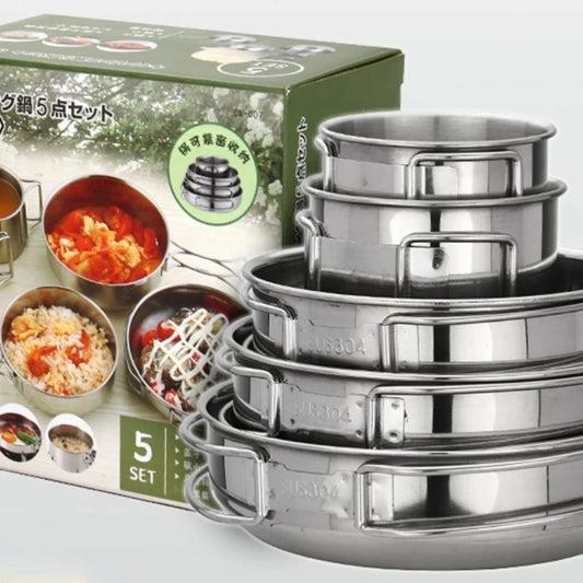 5pcs Camping Pot Set