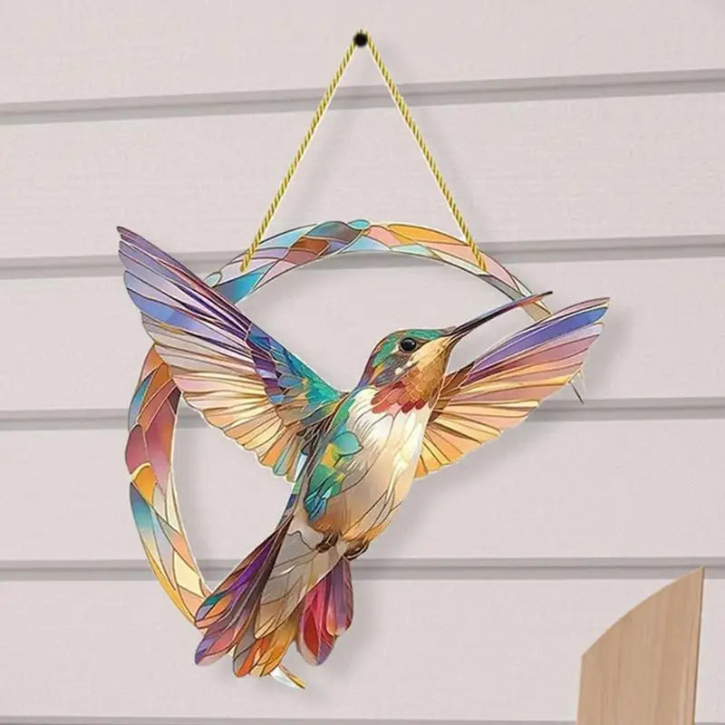 Acrylic Stained Glass Handicraft Hanging Hummingbird